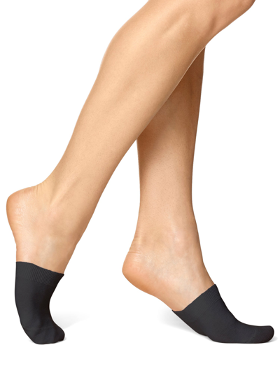 Shop Hue Women's Cotton Toe Toppers In Black