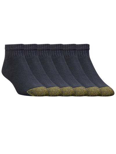 Shop Gold Toe Men's Cotton Cushion Ankle Socks 6-pack In Black