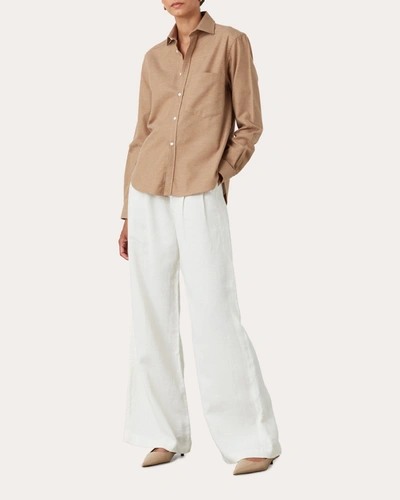 Shop With Nothing Underneath Women's The Fine Brushed Classic Shirt In Neutrals