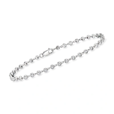 Shop Rs Pure By Ross-simons Bezel-set Diamond Tennis Bracelet In Sterling Silver In Multi