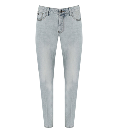 Shop Emporio Armani J75 Slim Fit Light Blue Jeans