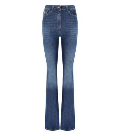 Shop Elisabetta Franchi Blue Flare Jeans