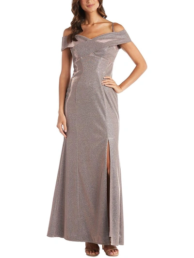 Shop Nw Nightway Womens Criss Cross Front Long Evening Dress In Grey