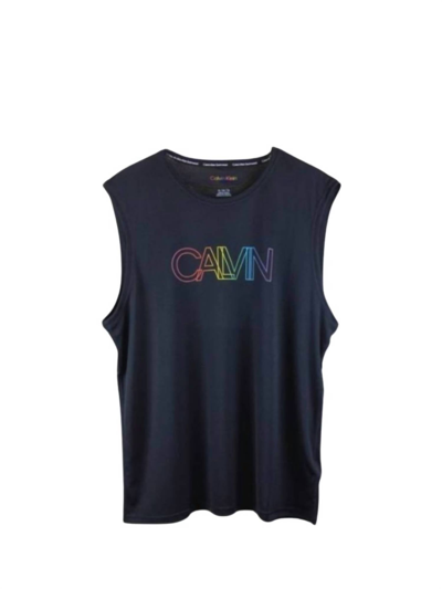Shop Calvin Klein Men's Rainbow Collection Sleeveless Shirt In Blue
