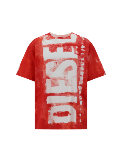 Shop Diesel T-shirt In Formula Red