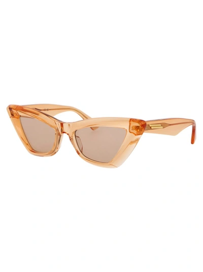 Shop Bottega Veneta Sunglasses In 011 Orange Orange Brown
