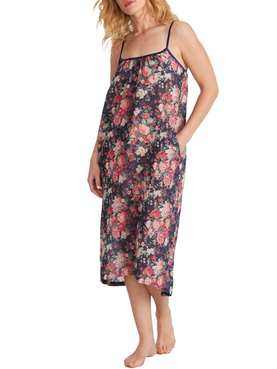 Shop Papinelle Women's Grace Floral Maxi Woven Nightgown In Blue