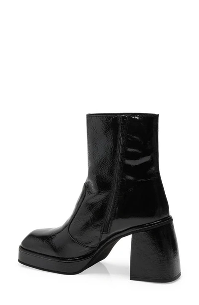 Free People Ruby Shine Womens Patent Leather Block Heel Ankle Boots In Black Patent