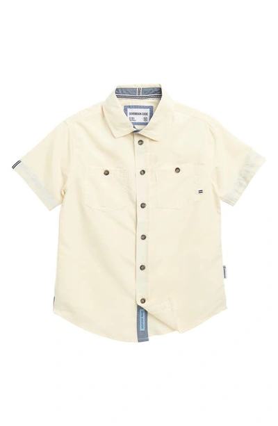 Shop Sovereign Code Kids' Stable Short Sleeve Button-down Shirt In Birch