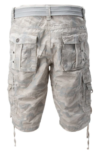 X-ray Belted Snap Button Cargo Shorts In Sand Camo
