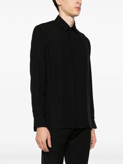Shop Saint Laurent Camicia In Seta In Black