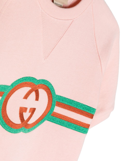 Shop Gucci Abito Con Incrocio Gg In Pink