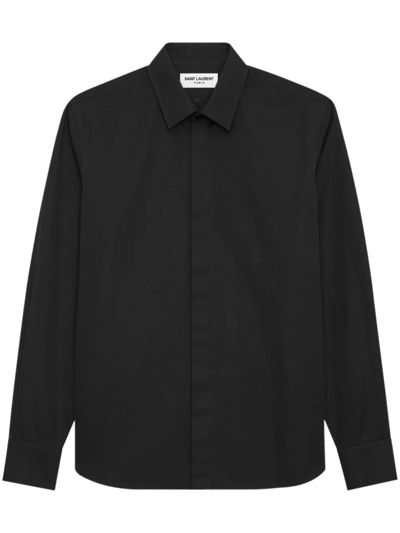Shop Saint Laurent Camicia Slim-fit In Black