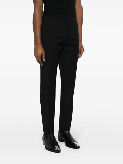 Shop Saint Laurent Pantaloni Slim Sartoriali In Black