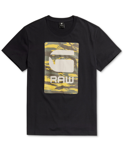 Shop G-star Raw Men's Camo Logo Box T-shirt In Amber