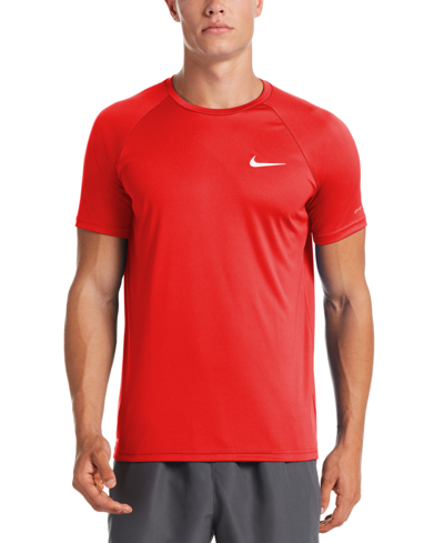 Shop Nike Men's Short Sleeve Hydroguard Logo T-shirt In University Red