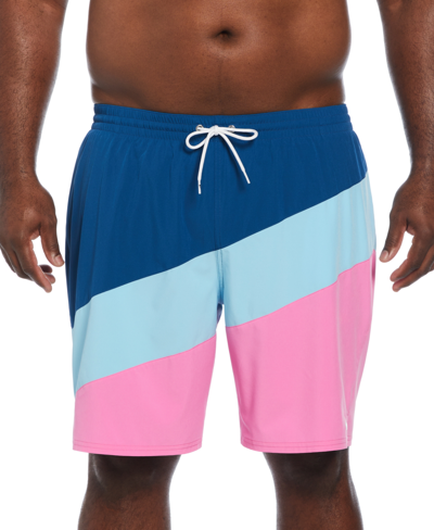 Shop Nike Men's Big & Tall Color Surge Colorblocked 9" Swim Trunks In Playful Pink