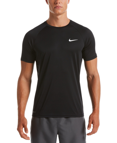 Shop Nike Men's Short Sleeve Hydroguard Logo T-shirt In Black