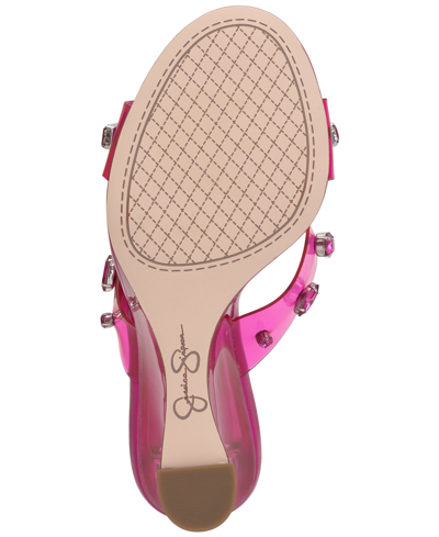 Shop Jessica Simpson Ganisa Crystal Embellished Wedge Sandals In Clear Tpu