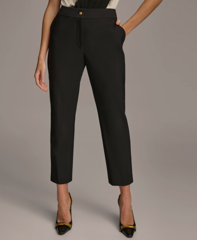 Shop Donna Karan Women's Slim-leg Ankle Pants In Black