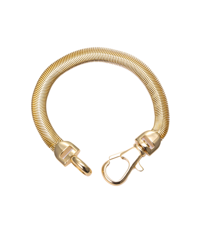 Shop By Adina Eden Solid Large Clasp Wide Snake Chain Bracelet In Gold