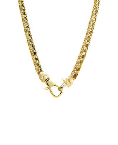 Shop By Adina Eden Solid Large Clasp Wide Snake Chain Necklace In Gold