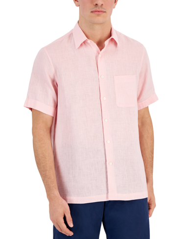 Shop Club Room Men's 100% Linen Shirt, Created For Macy's In Peony Cupcake
