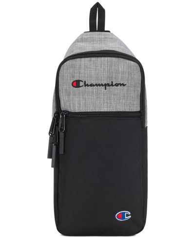 Shop Champion Men's Command Logo Zip Sling Bag In Medium Grey