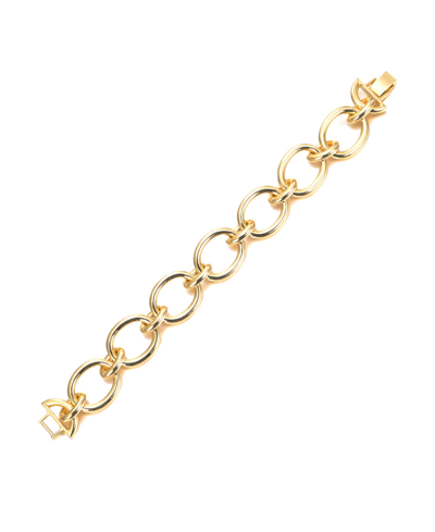 Shop By Adina Eden Solid Open Circle Link Bracelet In Gold