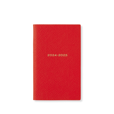 Shop Smythson 2024-2025 Panama Weekly Agenda With Pocket In Scarlet Red
