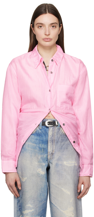 Shop Our Legacy Pink Apron Shirt In Pink Cotton Silk