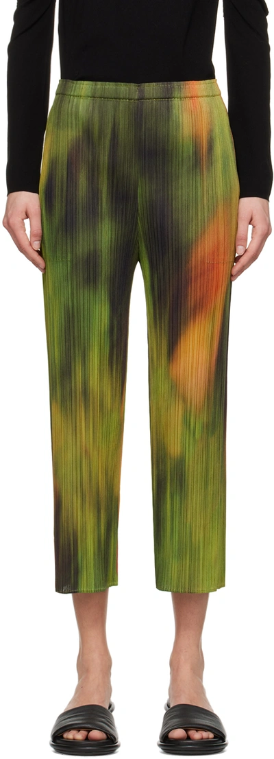Shop Issey Miyake Multicolor Turnip & Spinach Trousers In 58 Spinach