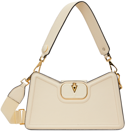 Shop Valentino Off-white Vlogo Signature Shoulder Bag In 098 Ivory