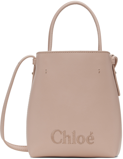 Shop Chloé Pink Sense Micro Bag In 6j5 Cement Pink