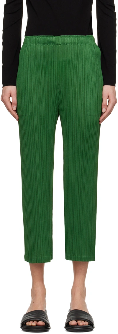 Shop Issey Miyake Green Monthly Colors February Trousers In 62 Green