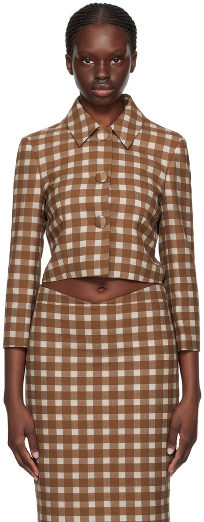 Shop Shushu-tong Brown Pointed Jacket In Bn100 Brown