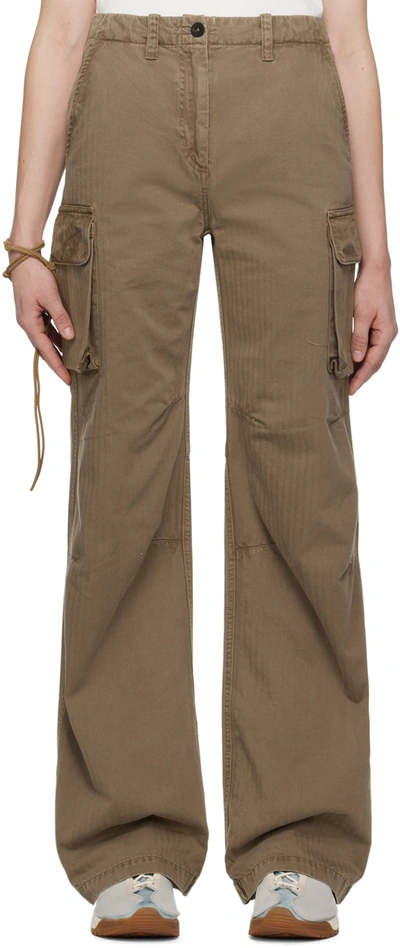 Shop Our Legacy Beige Peak Cargo Pants In Uniform Olive