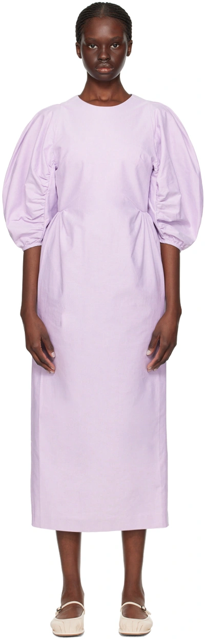 Kika Vargas Purple Bessie Midi Dress In Purple