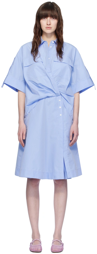 Shop 3.1 Phillip Lim / フィリップ リム Blue Layered Minidress In Oxford Blue