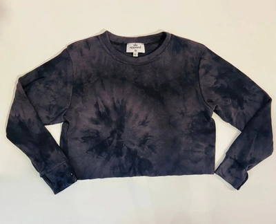 Sls Apparel Tie-dye Crop Sweatshirt In Charcoal In Pink