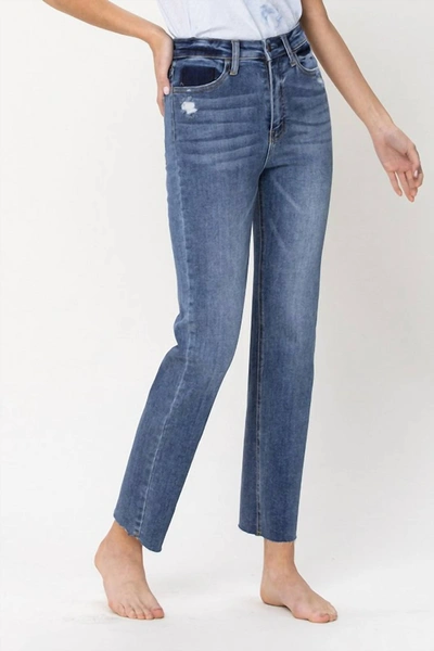 Shop Vervet By Flying Monkey Slim Pickings Straight Leg Jeans In Medium Wash In Multi
