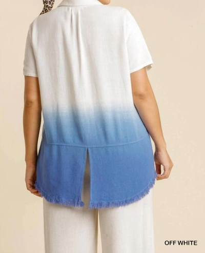 Umgee Dip Dyed Button Down Plus Shirt In Multi