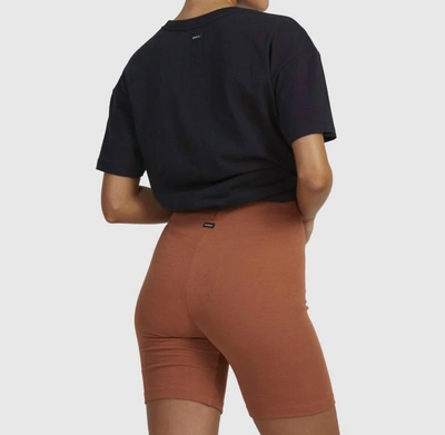 Shop Rvca Push It Bike Shorts In Amber In Brown