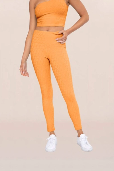 Mono B Geo Spiral Legging In Tangerine In Orange