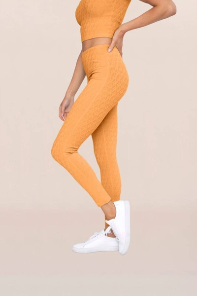 Mono B Geo Spiral Legging In Tangerine In Orange