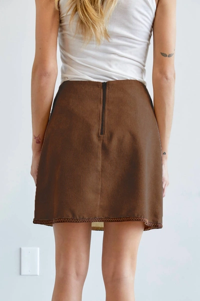 Shop Davi & Dani Corduroy Color Block Mini Skirt In Rust In Multi