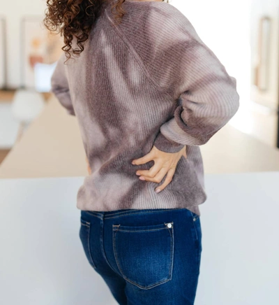 Davi & Dani Margo Long Sleeve Top In Plum In Pink