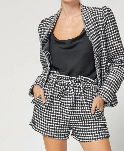 Entro Tweed Short In Black & White In Multi
