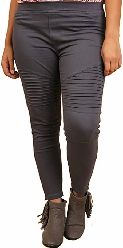 Shop Umgee Motto Plus Jeggings In Charcoal Washed In Multi