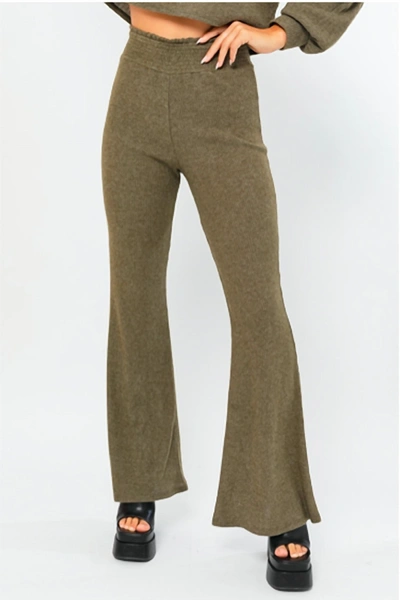 Shop Le Lis Flare Pants In Olive In Green